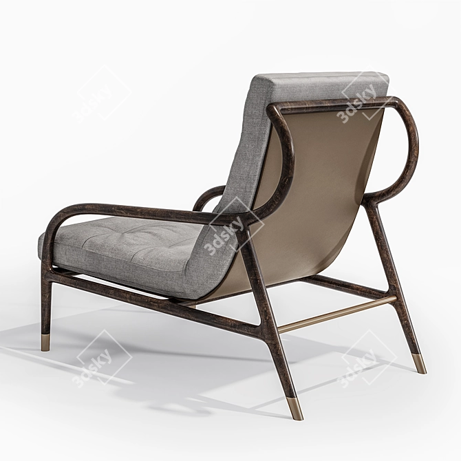 Cozy Velvet Armchair: Elegant & Comfortable 3D model image 2