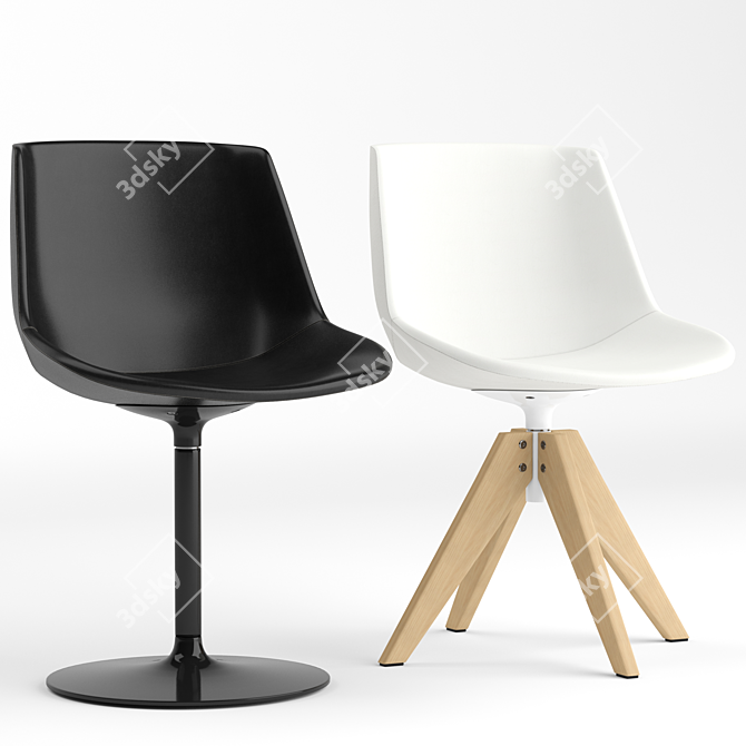 Modern Flow Leather Chair: Stylish & Versatile 3D model image 1