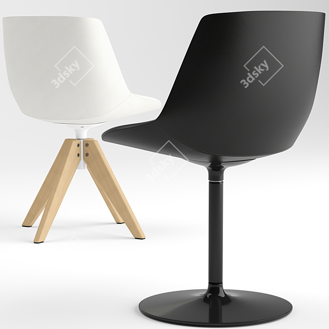 Modern Flow Leather Chair: Stylish & Versatile 3D model image 2