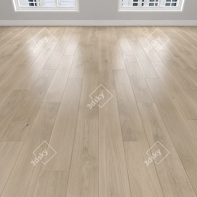 Oak Sand Parquet: Herringbone, Linear, Chevron 3D model image 1