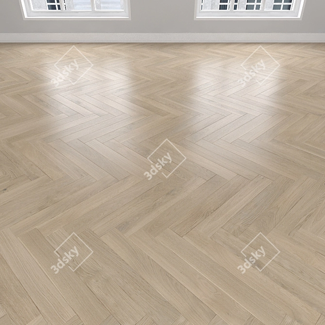 Oak Sand Parquet: Herringbone, Linear, Chevron 3D model image 2