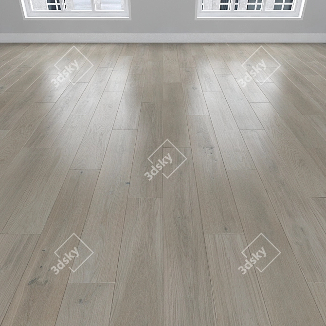 Parquet Oak: Herringbone, Linear, Chevron 3D model image 1