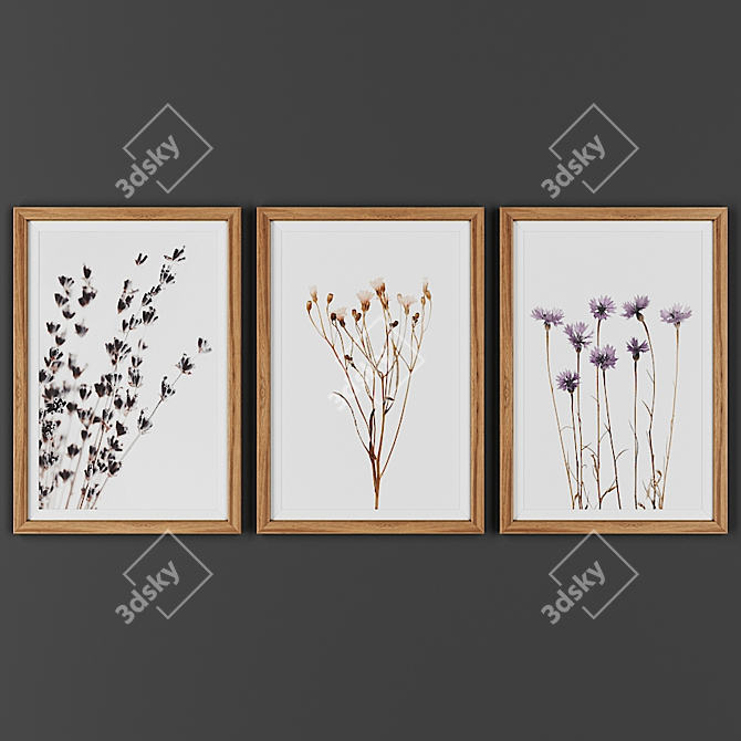 Wooden Frame Picture Collection 3D model image 1