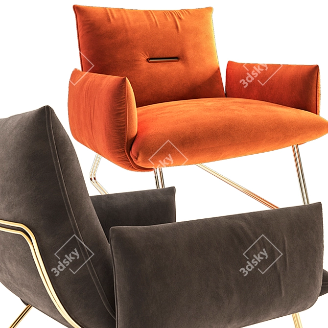 Stylish Margot Armchair for Modern Interiors 3D model image 1