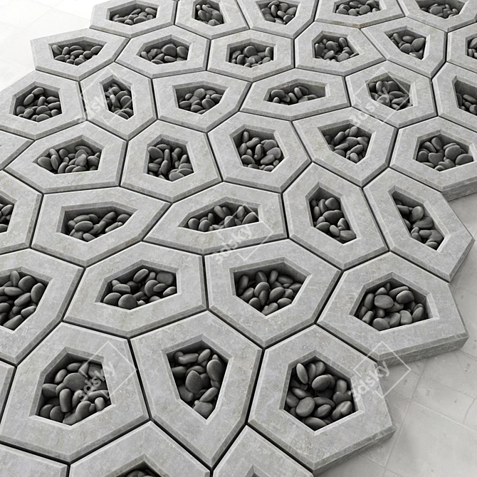 Polygon Paving Pebble: High-quality, Tiled Ngon Design 3D model image 2