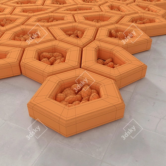 Polygon Paving Pebble: High-quality, Tiled Ngon Design 3D model image 3