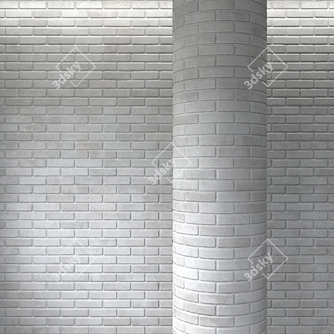 Modern Brick Masonry: 2 Designs 3D model image 1