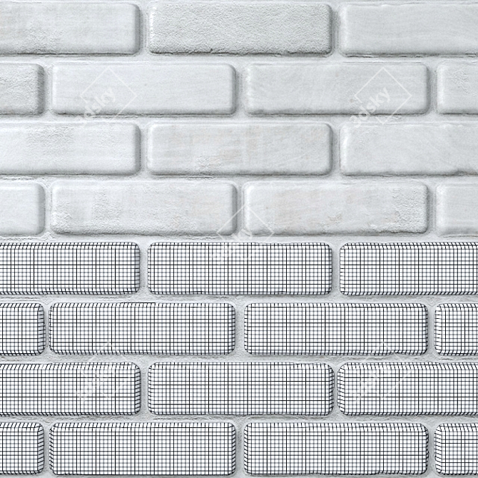 Modern Brick Masonry: 2 Designs 3D model image 2