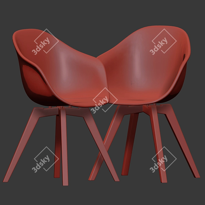 Sleek Modern Dining Chair 3D model image 3