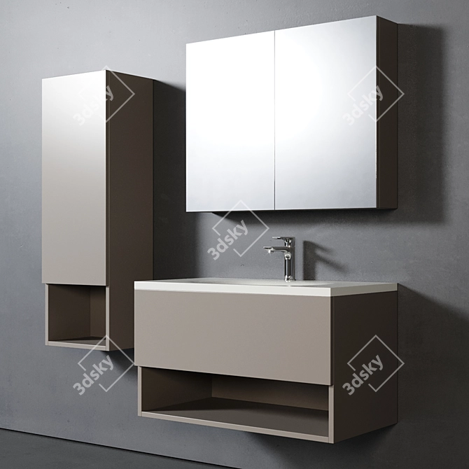 Cancun Bathroom Furniture Set 3D model image 1