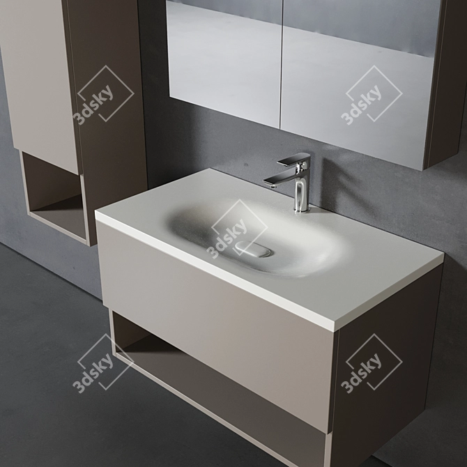 Cancun Bathroom Furniture Set 3D model image 2