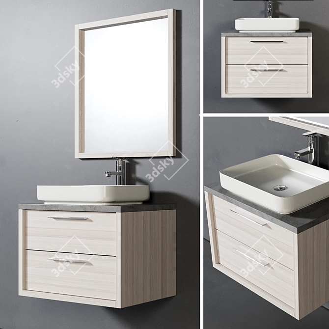 Indiana 70cm: Stylish Bathroom Furniture 3D model image 1