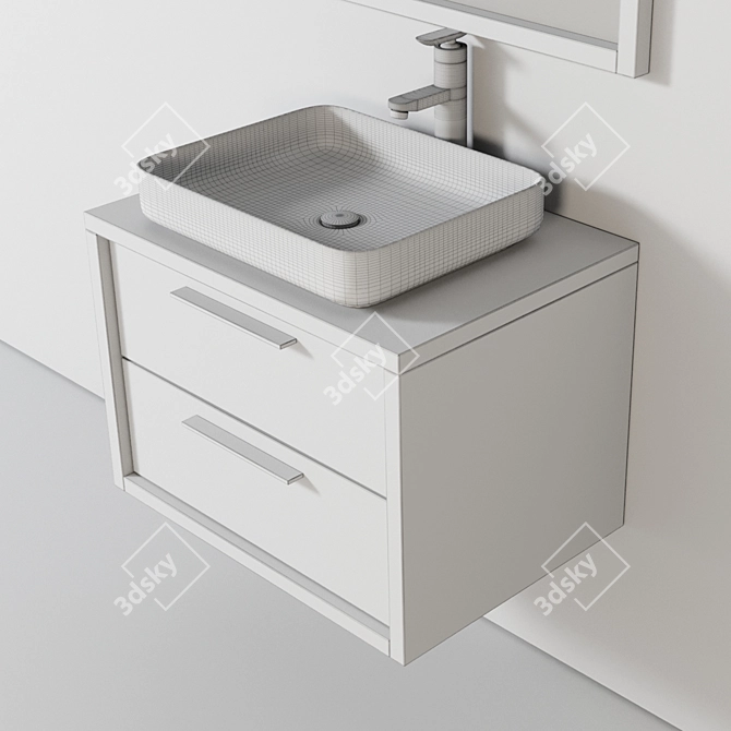 Indiana 70cm: Stylish Bathroom Furniture 3D model image 3