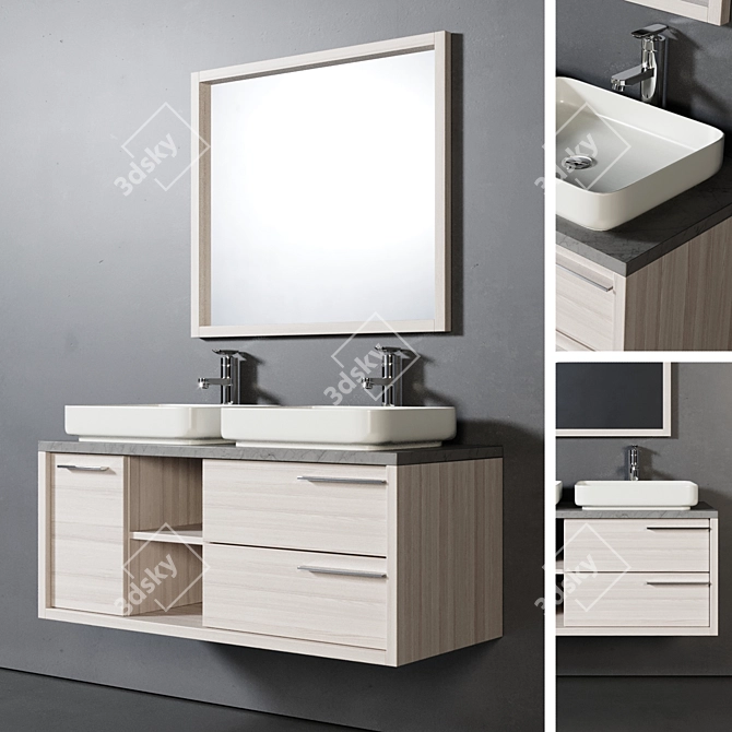 Elegant Vermont 120cm Bathroom Set 3D model image 1