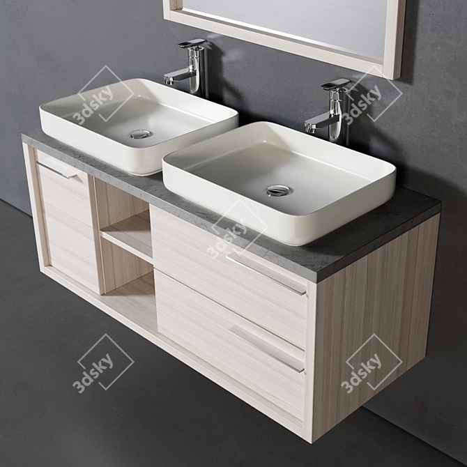 Elegant Vermont 120cm Bathroom Set 3D model image 2