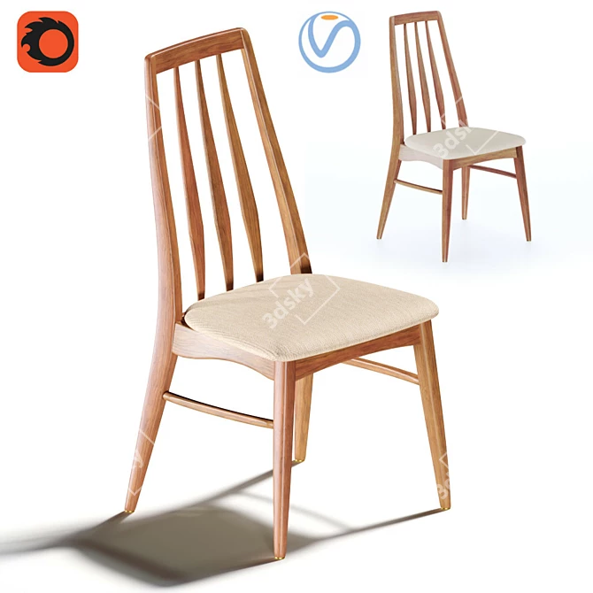 Scandi Eva Dining Chair 3D model image 1