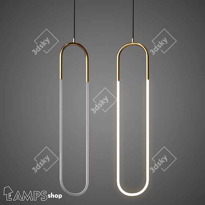 Elegant Circle Chandelier 3D model image 1