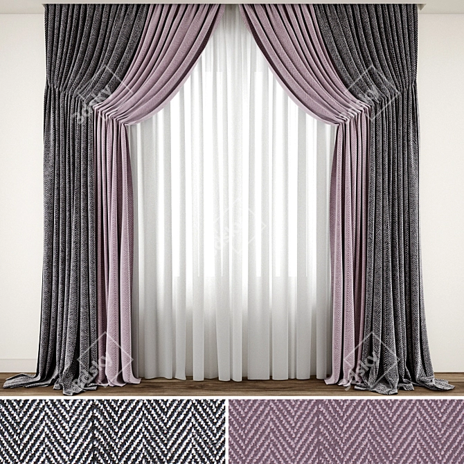 Detailed Curtain Model | 3ds Max & Obj 3D model image 1