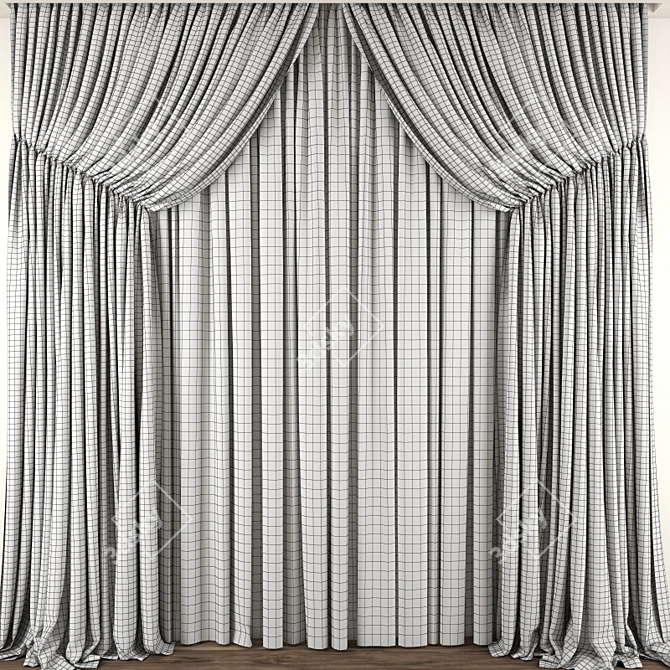 Detailed Curtain Model | 3ds Max & Obj 3D model image 3