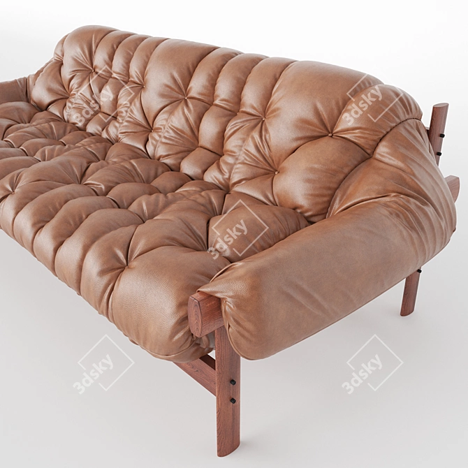 Luxurious Brazilian Leather Sofa 3D model image 2