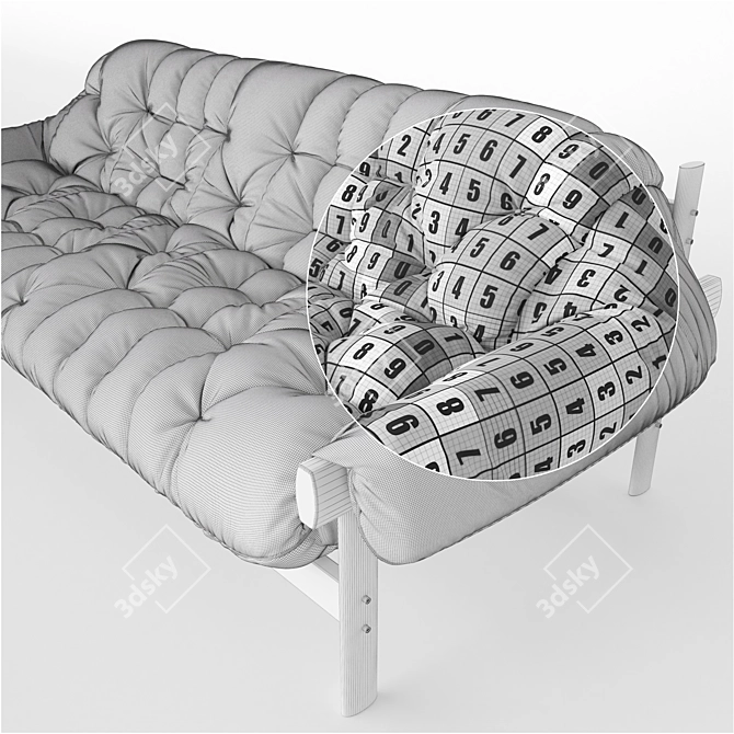 Luxurious Brazilian Leather Sofa 3D model image 3