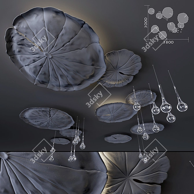 Water Lily Ceiling Decor 3D model image 1