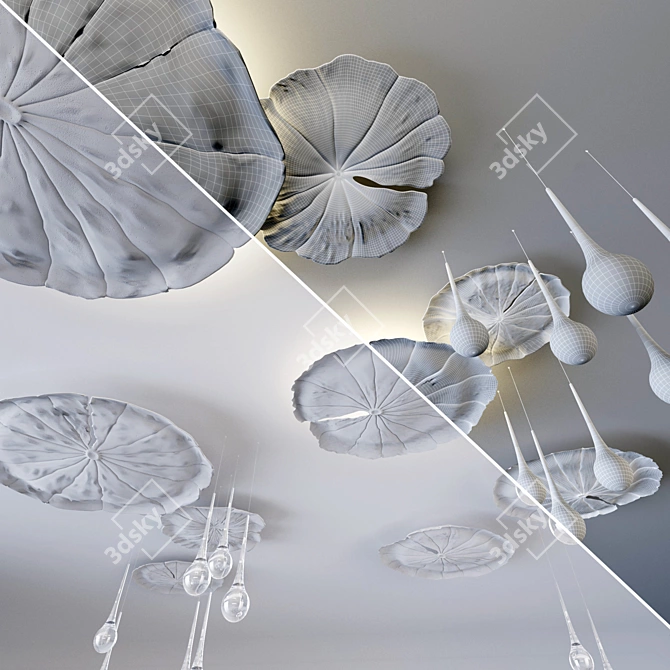 Water Lily Ceiling Decor 3D model image 3