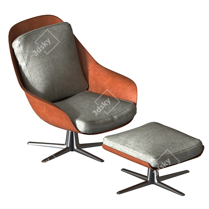 Modern Flexform Sveva Chair: Ultimate Comfort & Style 3D model image 1