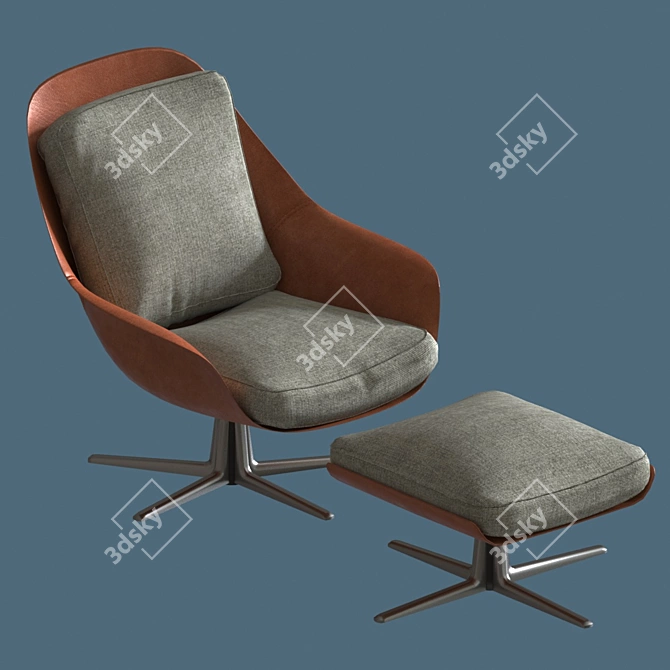 Modern Flexform Sveva Chair: Ultimate Comfort & Style 3D model image 2