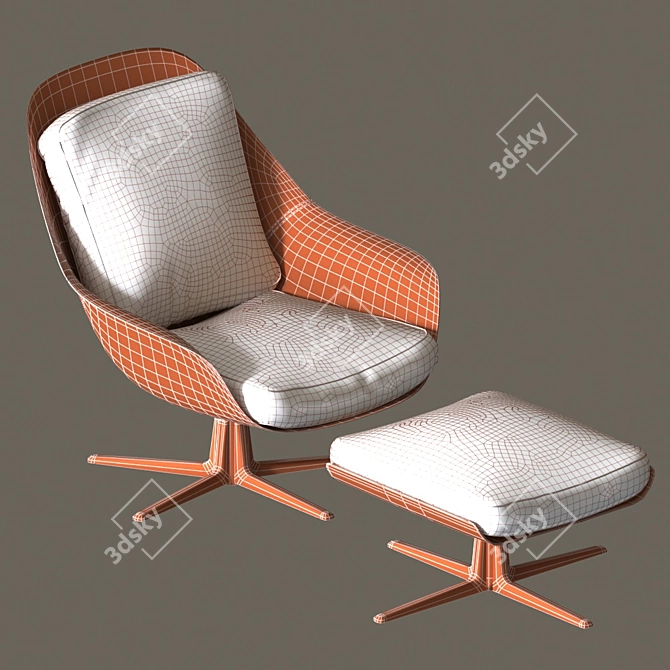Modern Flexform Sveva Chair: Ultimate Comfort & Style 3D model image 3