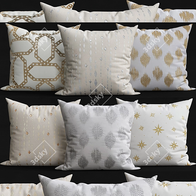 Luxury Velvet Cushions 3D model image 1