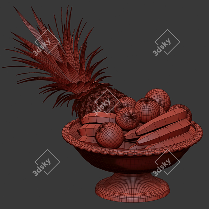 Fresh and Juicy Fruits 3D model image 2