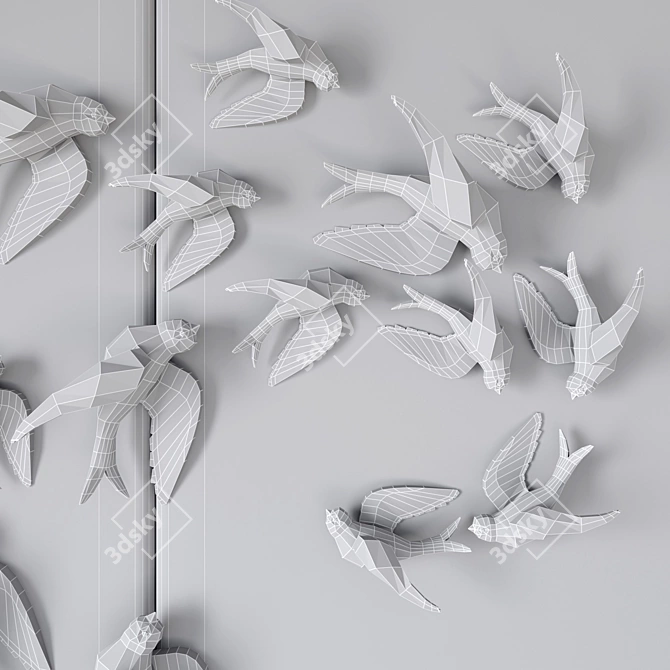 Birds GR Decor Panel | Decorative Panel for Walls 3D model image 3