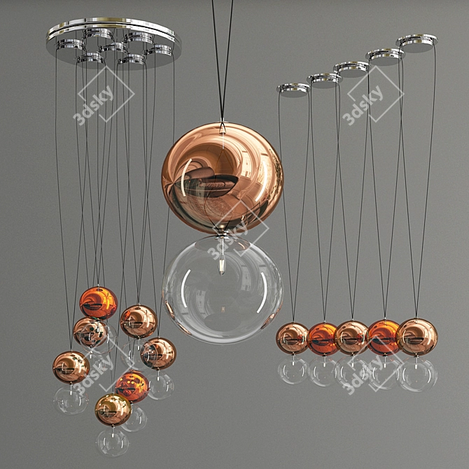 Elegant Apollo Ceiling Light 3D model image 1