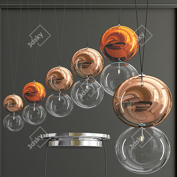 Elegant Apollo Ceiling Light 3D model image 2