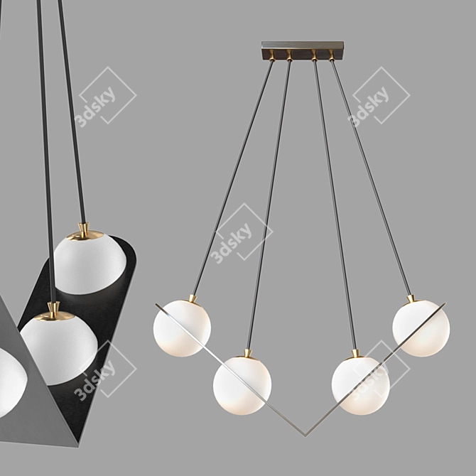 Title: Scandinavian Style Hanging Ceiling Chandelier 3D model image 1