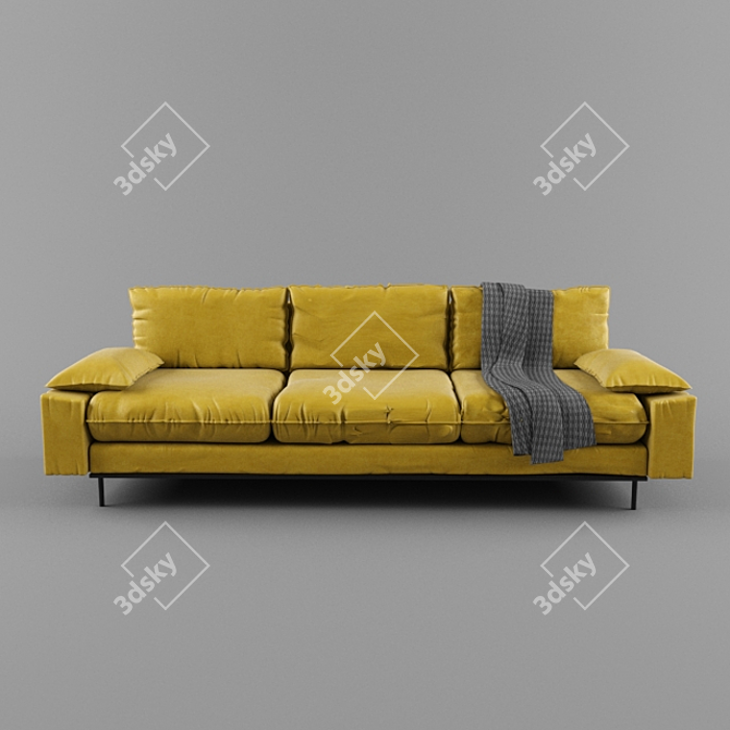 Vintage Retro Sofa by HK LIVING 3D model image 1