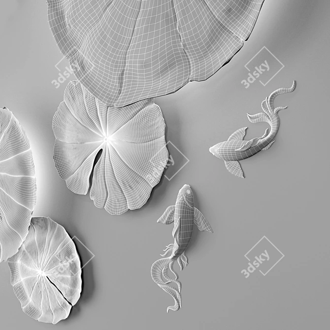 Title: Water Lily Wall Decor 3D model image 3