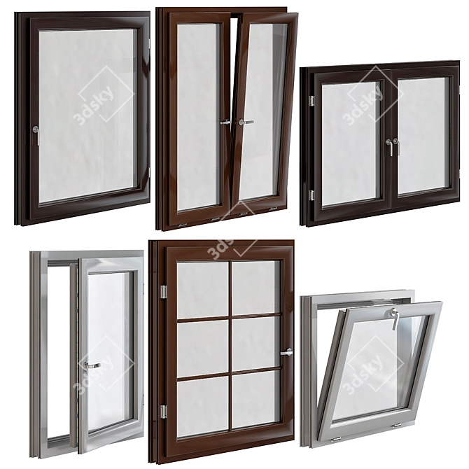 Elegant Window Series | Set of 4 3D model image 1