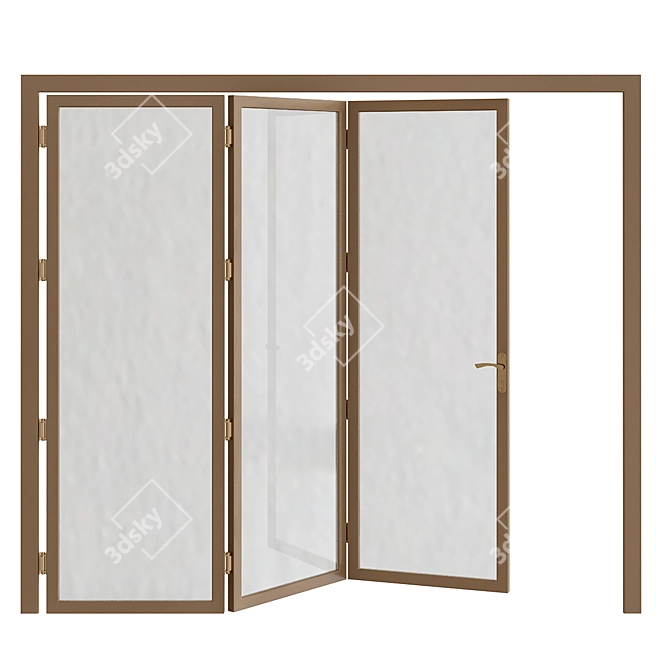 Elegant Glass Panel Window 3D model image 1