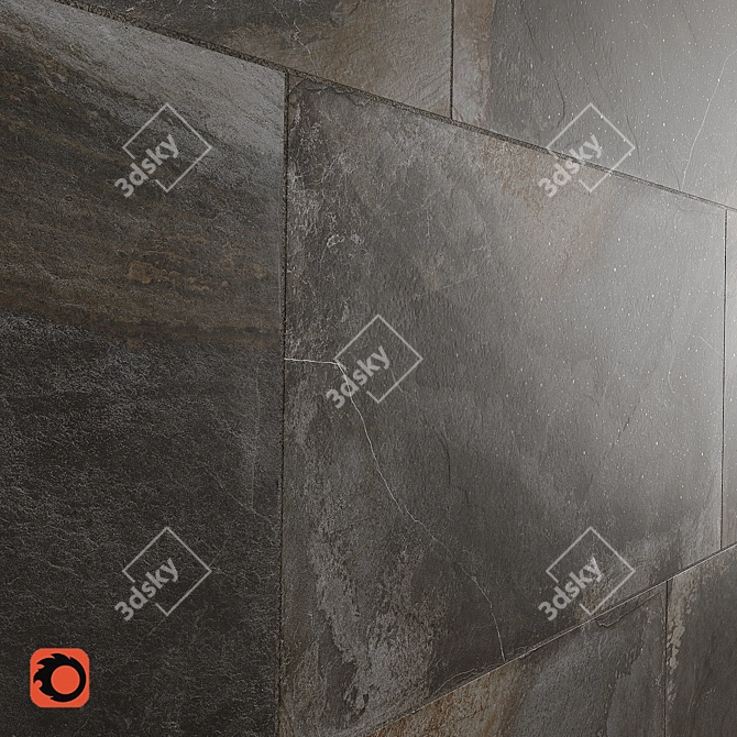 Modern Slate Anthracite Wall Tiles 3D model image 3