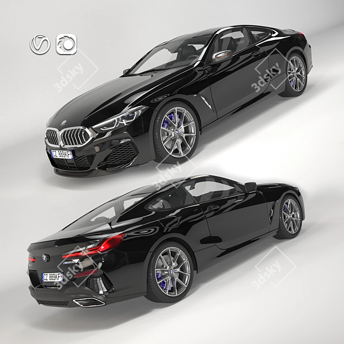 Sleek 2019 BMW M850i Coupe: Luxury and Performance 3D model image 1