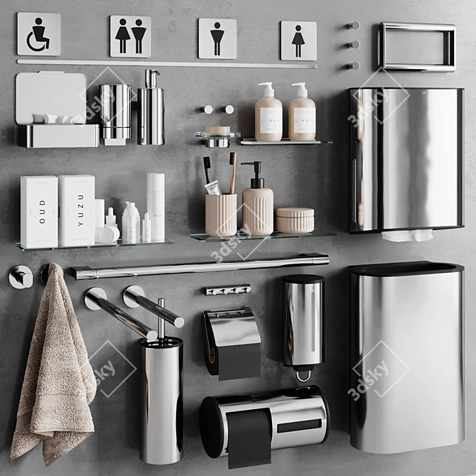 KEUCO PLAN set 3 - Sleek Bathroom Accessory Set 3D model image 1