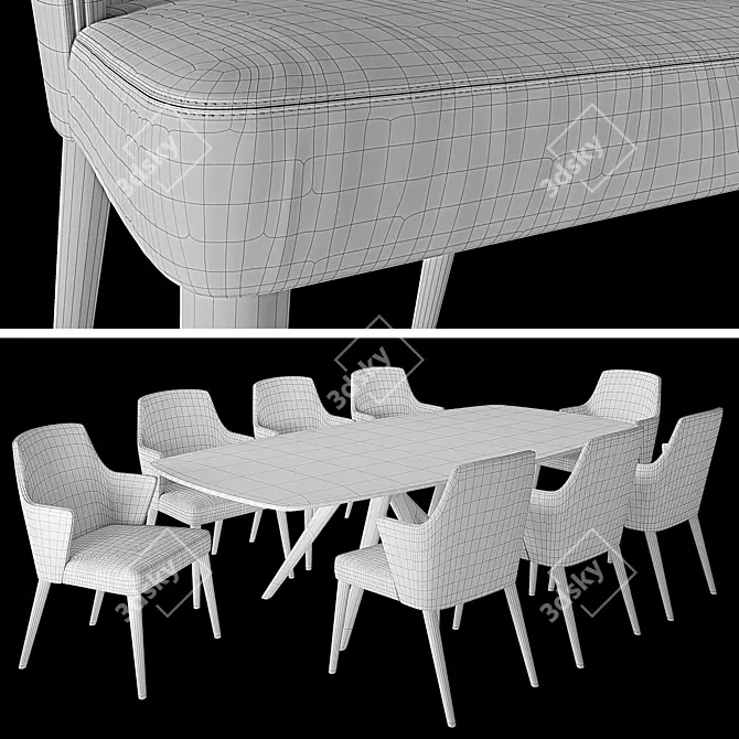 Modern Jolly Chair & Esse Table 3D model image 2