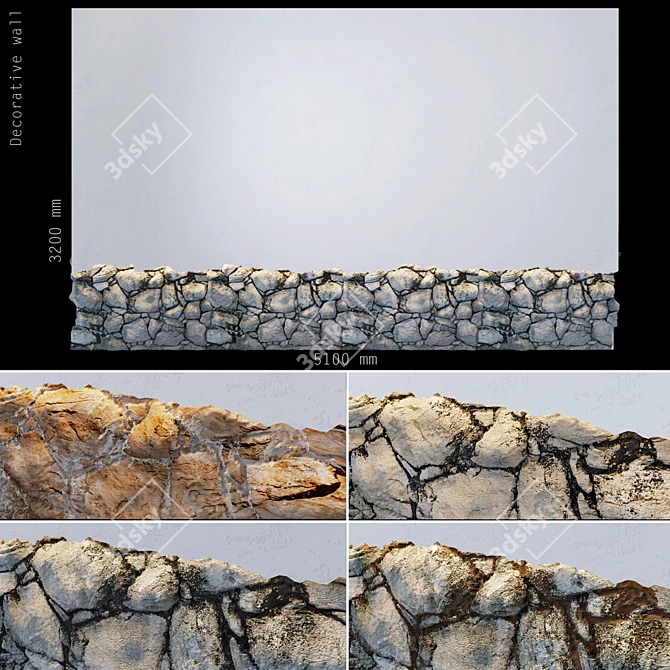 Deluxe Stone Wall Texture 3D model image 1