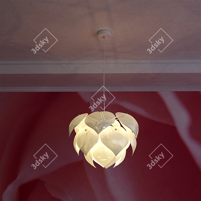 Palmer White Pendant Light 3D model image 3