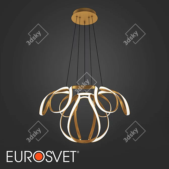 Golden Alstroemeria LED Pendant 3D model image 1