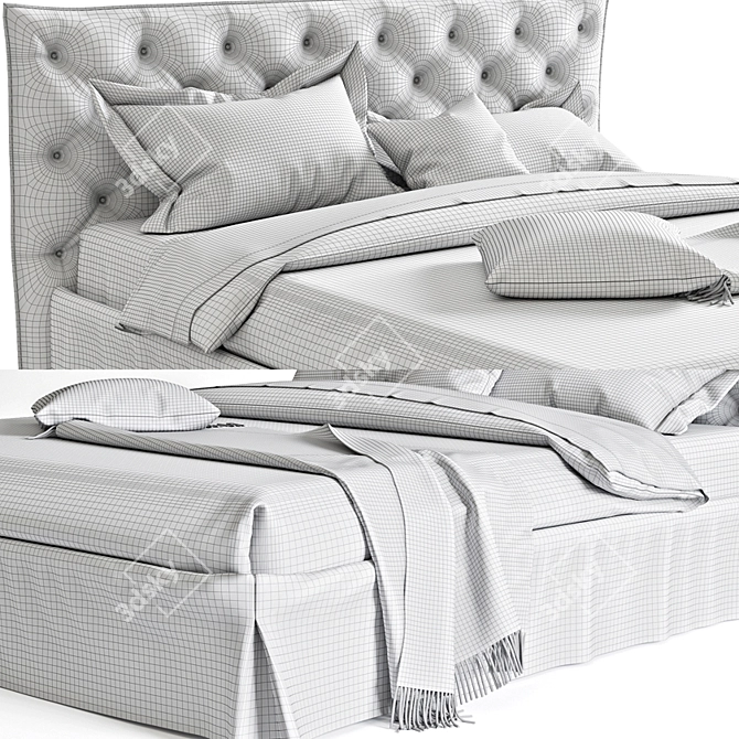 Fanker 160x200 cm Bed Set 3D model image 3