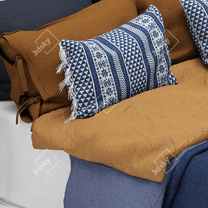 Scandinavian Style Modern Bed 3D model image 2