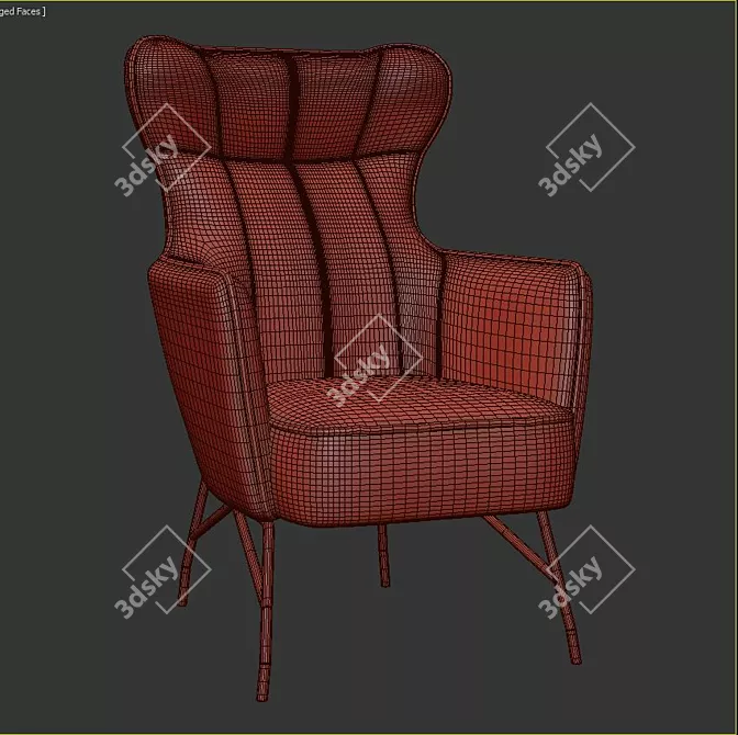 Jill Balloon Chair - Elegant and Comfy 3D model image 3
